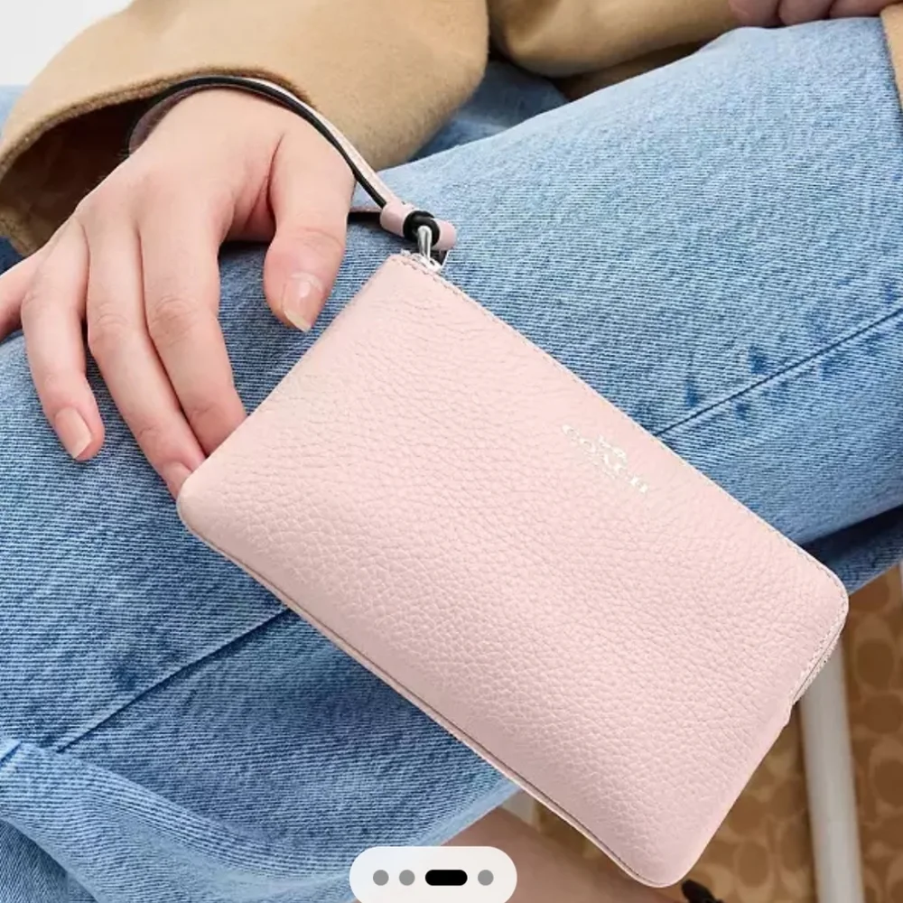 Coach Corner Zip Wristlet in Pink